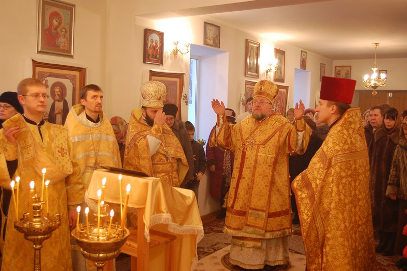 23 декабря 2012г. Архиерейское богослужение в храме Сретения Господня в Гоже