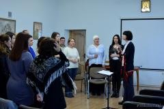 Заведующая кафедрой хорового дирижирования БГАМ Инесса Бодяко провела мастер-класс для Архиерейского хора Покровского собора