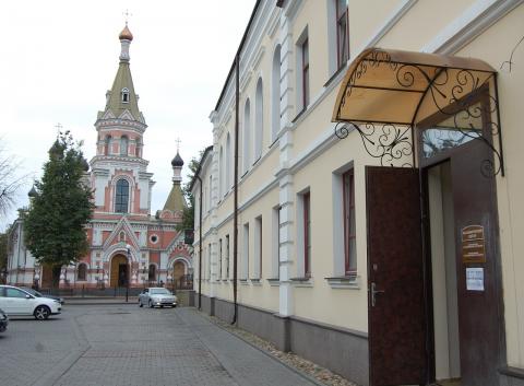 Вход в актовый зал Покровского собора, Гродно