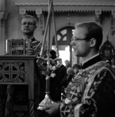 Свято-Покровский кафедральный собор Гродно, диакон Дмитрий Шепелев и Александр Рудинский 17 апреля 2016