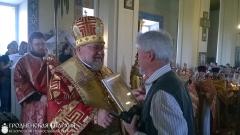 Архиепископ Артемий совершил литургию и освящение креста и купола Александро-Невской церкви д. Вертелишки