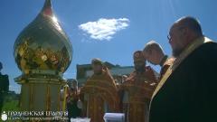 Архиепископ Артемий освятил купол и крест строящегося храма поселка Пограничный