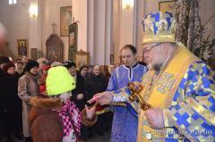 В день попразднства Рождества Христова архиепископ Артемий совершил литургию в кафедральном соборе Волковыска