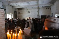 Состоялось первое богослужение в строящейся часовне агрогородка Каролин
