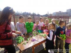 Подготовка к вербному воскресенью на приходе прп. Серафима Саровского агрогородка Обухово