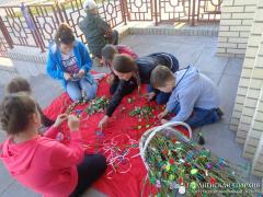 Подготовка к вербному воскресенью на приходе прп. Серафима Саровского агрогородка Обухово