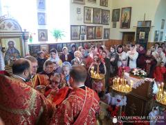 Соборное богослужение в храме деревни Колонтаи