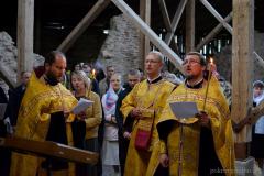 Святары Пакроўскага сабора адзначылі 500-годдзе Беларускай Бібліі чытаннем акафіста Скарыны ў Ніжняй царкве Старога Замка