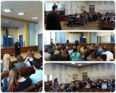 Священник Покровского собора побеседовал о ценности жизни с учащимися школы №8 города Гродно