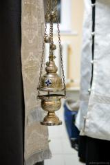 Клирик Покровского собора совершил чин великого освящения воды в цеху розлива минеральной воды в деревне Поречье