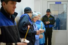 Клирик Покровского собора совершил чин великого освящения воды в цеху розлива минеральной воды в деревне Поречье