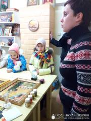 Воспитанники воскресной школы прихода агрогородка Обухово посетили детскую иконописную студию