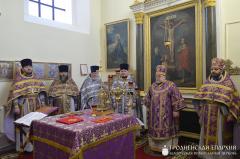 Архиепископ Артемий совершил Литургию Преждеосвященных Даров в храме деревни Массоляны