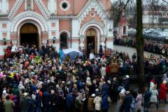 У дзень Уваходу Гасподняга ў Іерусалім архіепіскап Арцемій узначаліў літургію ў кафедральным саборы горада Гродна