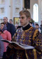 У Вялікі чацвер архіепіскап Арцемій узначаліў літургію ў кафедральным саборы Гродна