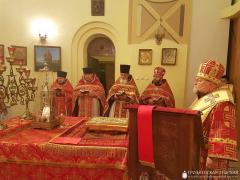 Архиепископ Артемий совершил литургию в храме великомученика Георгия поселка Красносельский