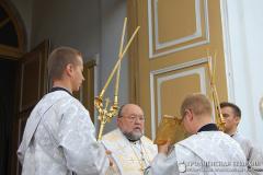 Архіепіскап Арцемій узначаліў служэнне Боскай літургіі ў храме Нараджэння Іаана Хрысціцеля мястэчка Лунна