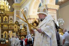 У дзень аддання свята Праабражэння Гасподняга архіепіскап Арцемій узначаліў літургію ў Пакроўскім саборы У дзень аддання свята Праабражэння Гасподняга архіепіскап Арцемій узначаліў літургію ў Пакроўскім саборы