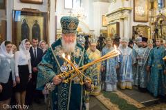 В канун праздника Покрова Пресвятой Богородицы архиепископ Артемий сослужил Святейшему Патриарху Кириллу за всенощным бдением в кафедральном соборе города Минска