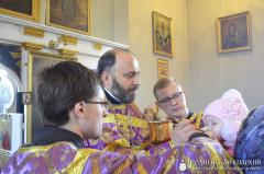 Архиепископ Артемий совершил Литургию Преждеосвященных Даров в храме архистратига Михаила города Скидель