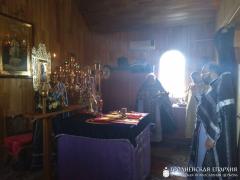 Архиепископ Артемий совершил Литургию Преждеосвященных Даров в малом храме прихода святой Софии Слуцкой города Мосты