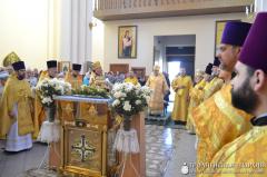 Боская літургія ў Свята-Петра-Паўлаўскім кафедральным саборы горада Ваўкавыска з нагоды 15-цігоддзя асвячэння храма