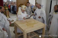 Уладыка Арцемій узначаліў асвячэнне храма ў гонар святой прападобнай Еўфрасінні Полацкай у Пагранiчным