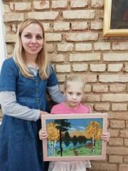 Семейный мастер-класс по изготовлению картин организовали в воскресной школе Покровского собора