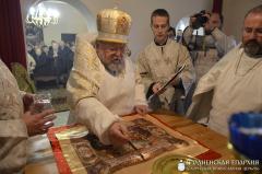 Асвячэнне царквы ў гонар Увядзення ў храм Прасвятой Багародзіцы ў аграгарадку Каралін