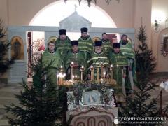 Соборное богослужение священников Cкидельского благочиния в храме агрогородка Обухово