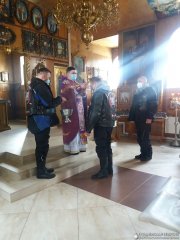 Священник благословил участников байкерского клуба города Мосты на открытие мотосезона