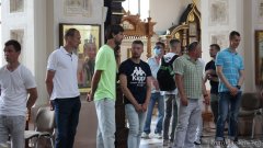 Молебен для футболистов "Немана" совершили в Покровском соборе