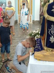 В храме агрогородка Обухово торжественно встретили икону Божией Матери "Умиление" Локотскую