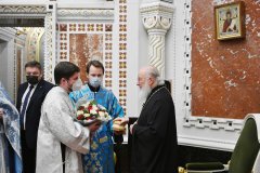 В праздник Рождества Пресвятой Богородицы правящий архиерей Гродненской епархии сослужил Предстоятелю Русской Церкви за Литургией в Храме Христа Спасителя в Москве В праздник Рождества Пресвятой Богородицы правящий архиерей Гродненской епархии сослужил Предстоятелю Русской Церкви за Литургией в Храме Христа Спасителя в Москве