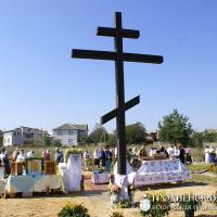 14 сентября 2014 года. Освящение креста на месте строительства храма