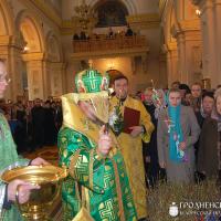 4 апреля 2015 года. Архиепископ Артемий совершил праздничное всенощное бдение в кафедральном соборе Гродно