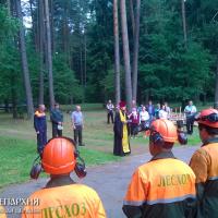 14 июля 2015 года. Священник посетил соревнования вальщиков лесного хозяйства