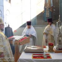 19 августа 2015 года. Архиепископ Артемий совершил литургию в храме в честь Преображения Господня деревни Деречин