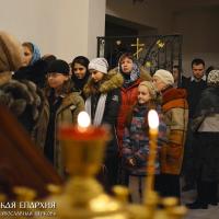 В новогоднюю ночь архиепископ Артемий совершил литургию в Ольгинской церкви города Гродно