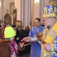 В день попразднства Рождества Христова архиепископ Артемий совершил литургию в кафедральном соборе Волковыска