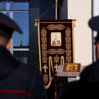 Архиепископ Антоний освятил хоругвь Октябрьского отдела Департамента охраны города Гродно