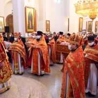 В день своего тезоименитства архиепископ Артемий возглавил Литургию в храме Собора всех Белорусских святых в Гродно